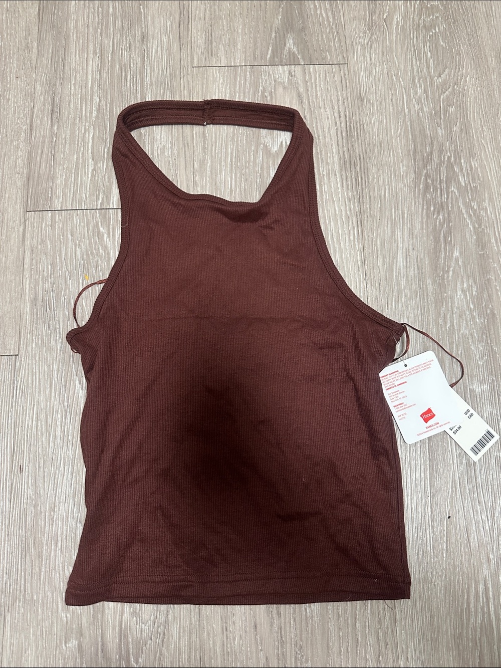 Urban Outfitters Ribbed Racerback Tank Top - Chocolate
